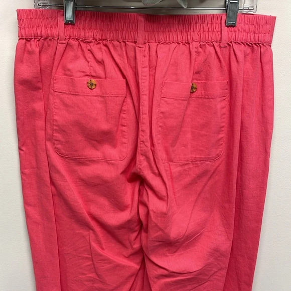 Talbots Linen Blend Flat Front Coral Pants 10 - Picture 5 of 14